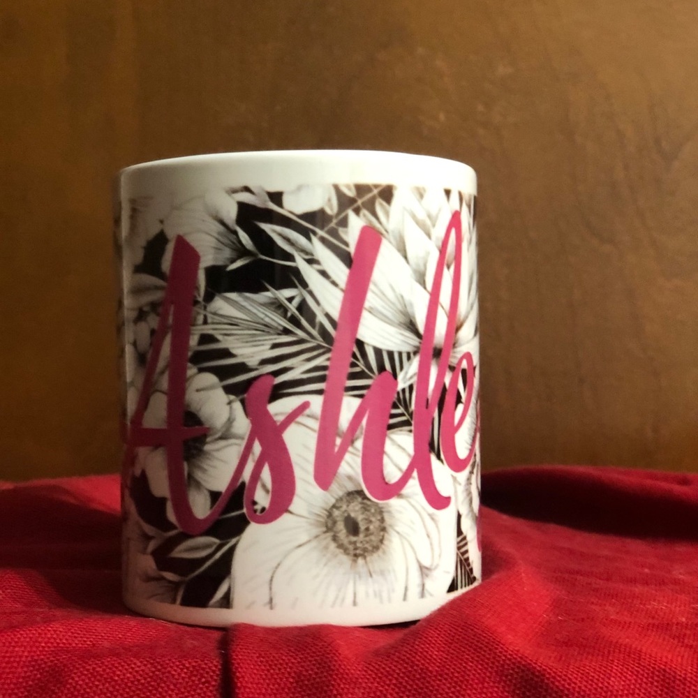 Custom Floral Name Mug